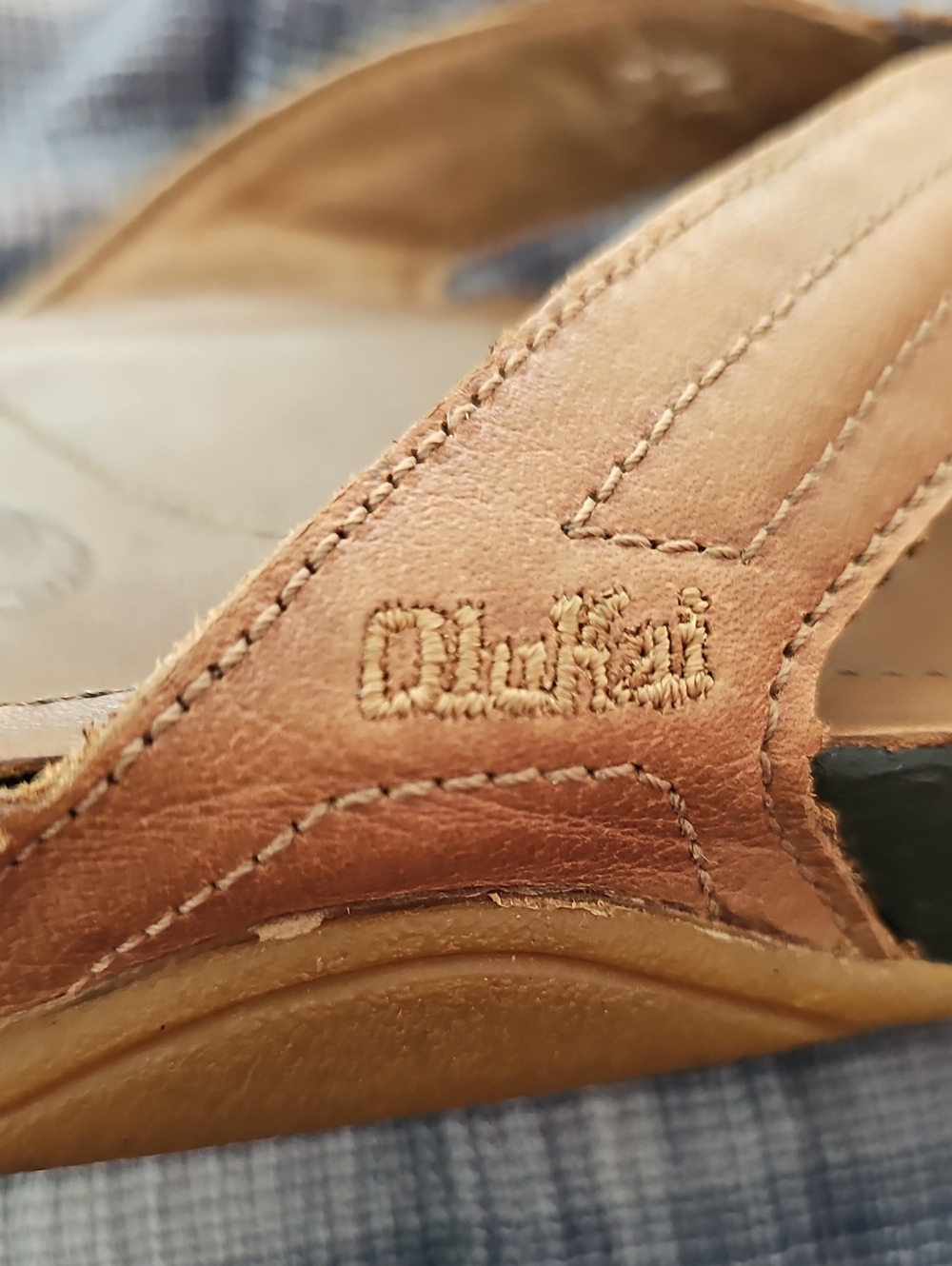 OluKai Moko Size 11 Brown Leather Flip-Flops - Picture 11 of 12